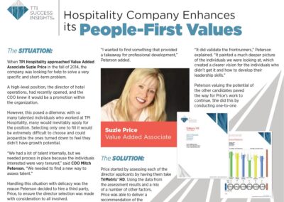 Hospitality People First Values